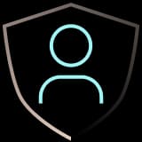 Shield with icon of person icon