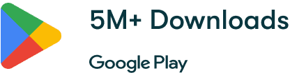 Google Play store logo highlighting Dashlane’s over 5 million downloads