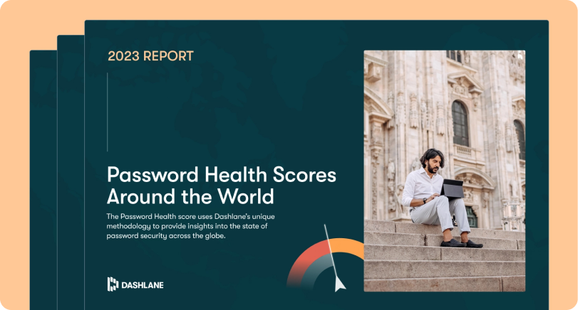 Graphic showing the title page of Dashlane’s annual global password health score report