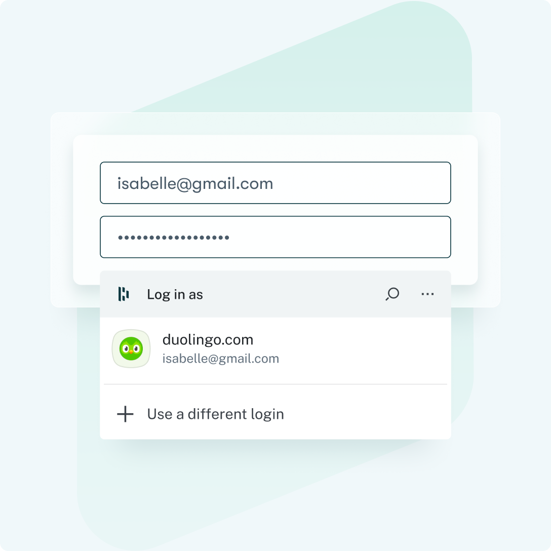 This image shows Dashlane Autofill for logging in to an account in action.