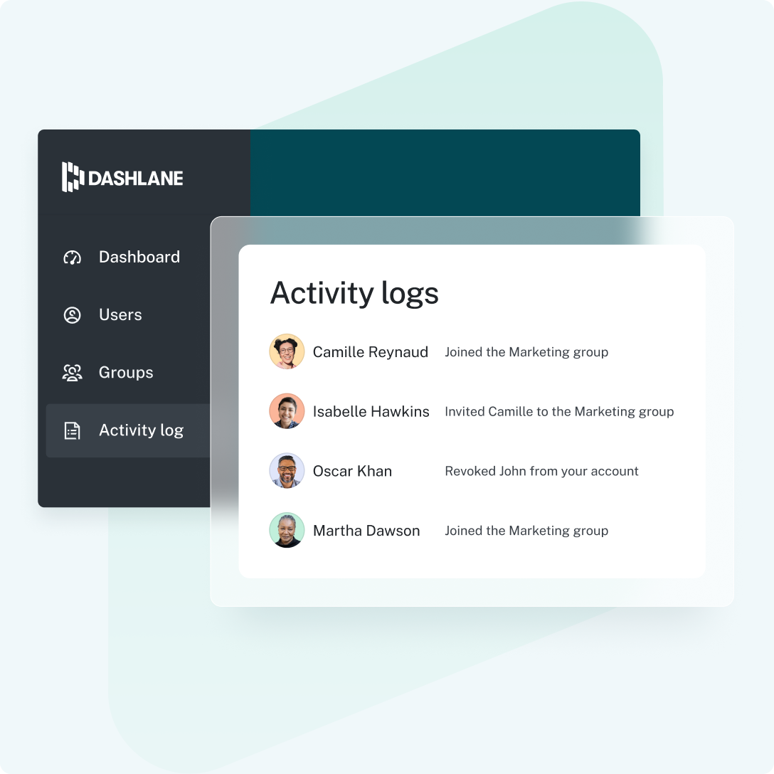 This image shows a screenshot of Dashlane’s Activity Logs.