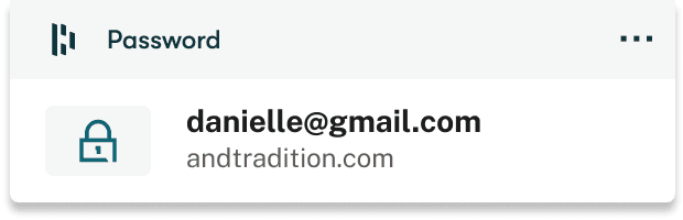 Screenshot of Dashlane's autofill suggestion popup with the user credentials.