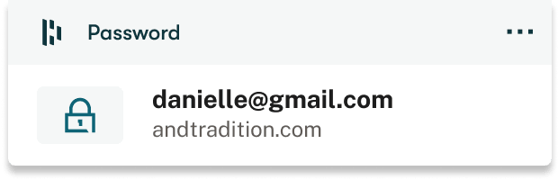Screenshot of Dashlane's autofill suggestion popup with the user credentials.