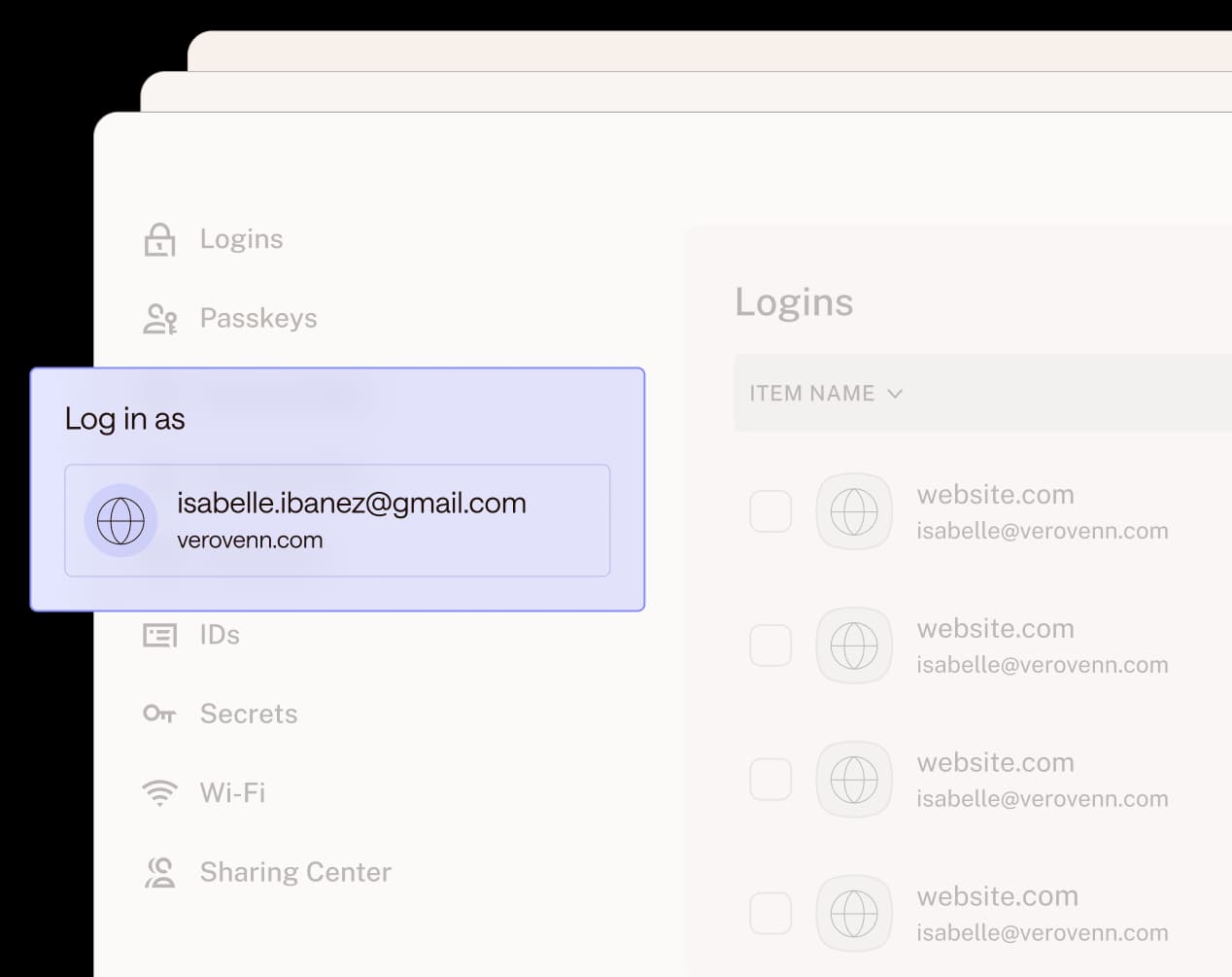 Illustration of personal password management vault and Dashlane’s Autofill feature.