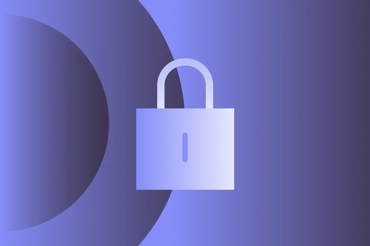 A green and blue background with three blue slanted rectangles in the middle. A white Dashlane logo is overlaid on top.